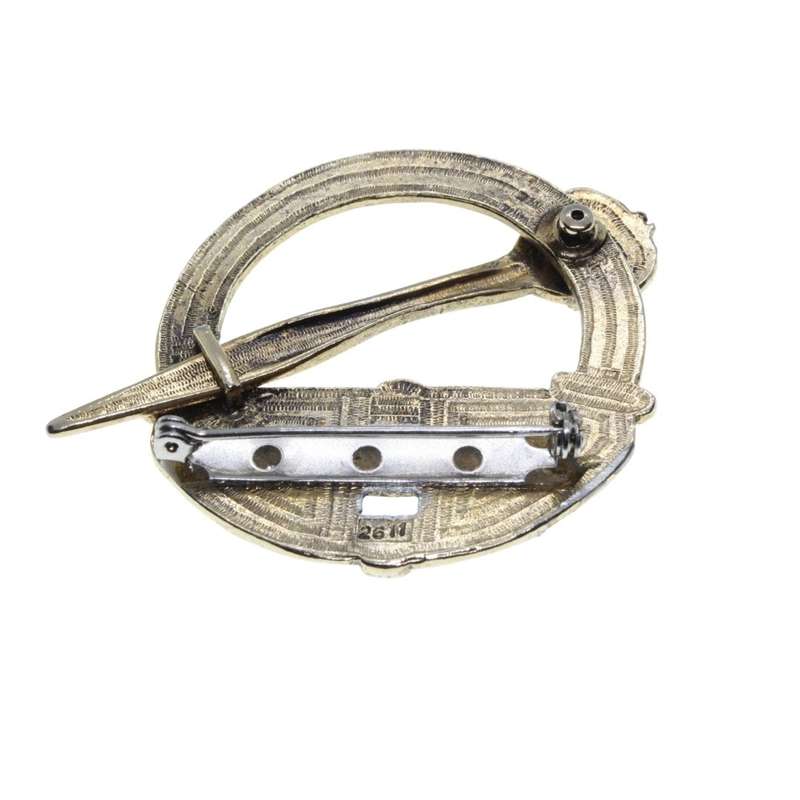 Brooch - Gold Tone Vintage Celtic Brooch. Connemara Marble. Made in Ireland. Stamped 2611 - ML3239