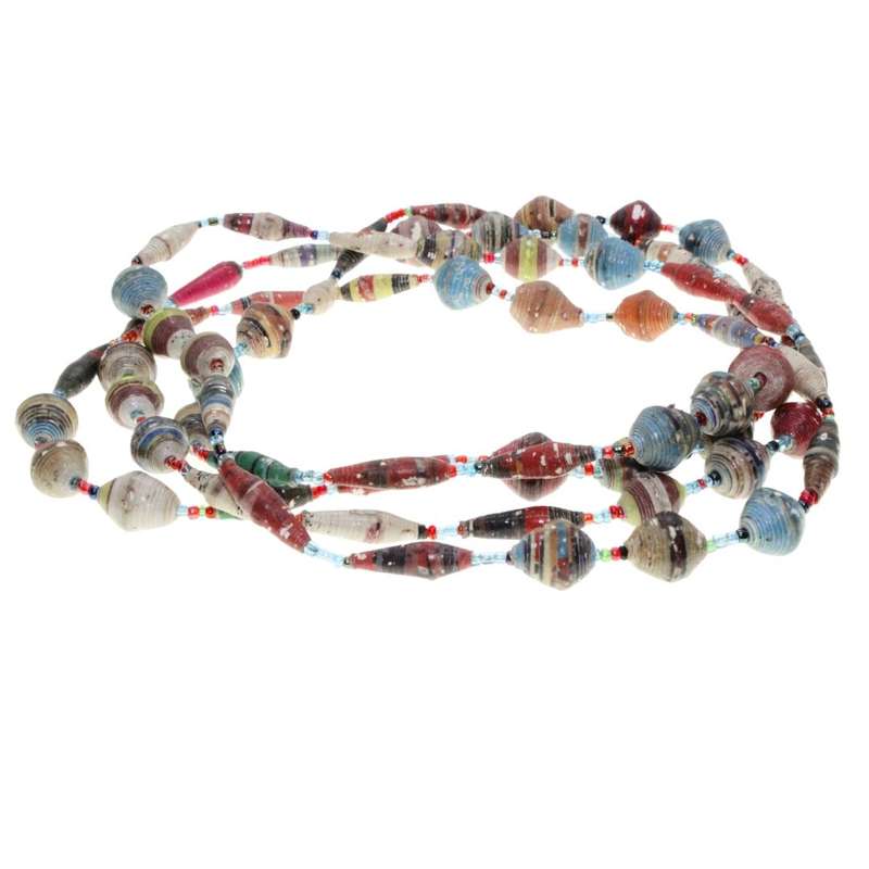 Necklace - Vintage Boho Handmade Rolled Paper Necklace - ML3245