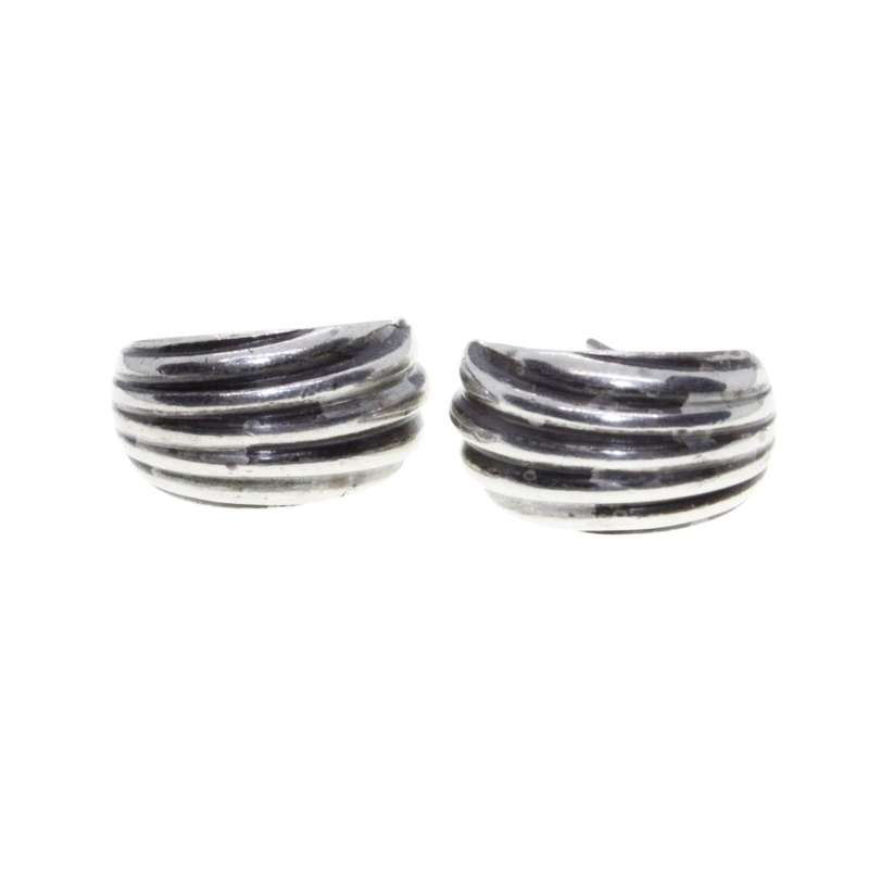 Earrings - Silver Tone Small Huggy Earrings for Pierced Ears - ML3263