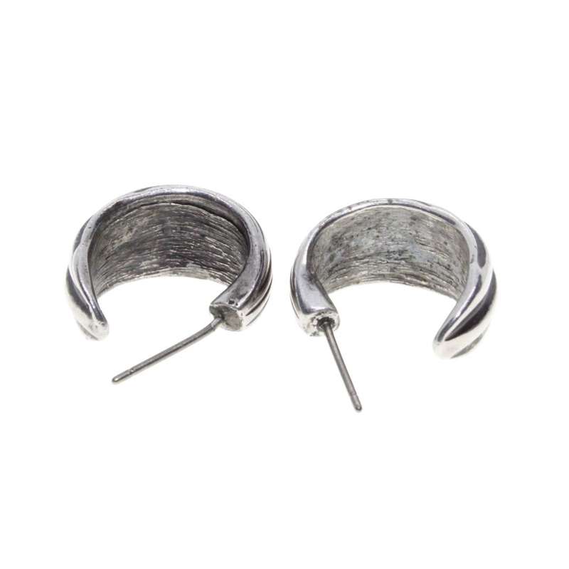 Earrings - Silver Tone Small Huggy Earrings for Pierced Ears - ML3263