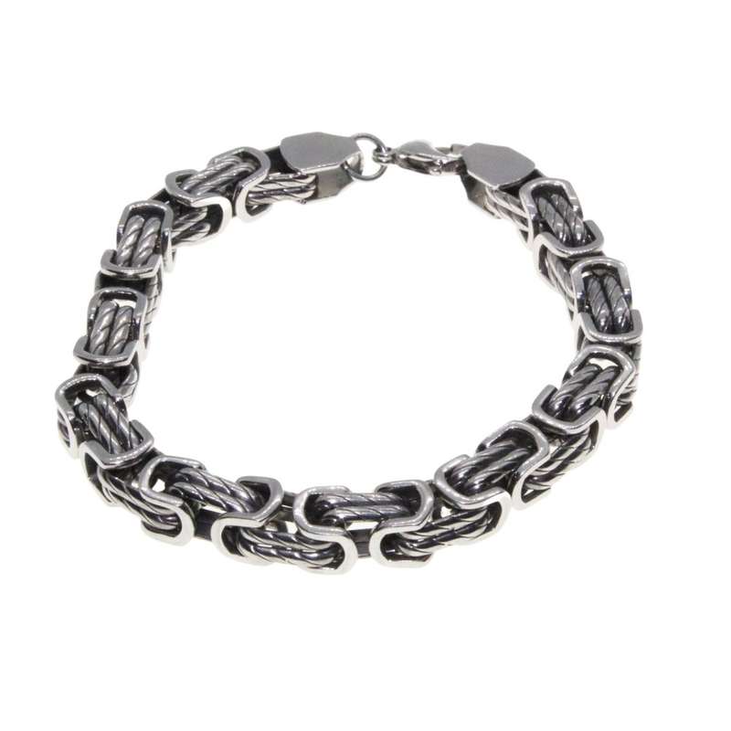 Bracelet - Stainless Steel Mens Double Link Bracelet - ML3278