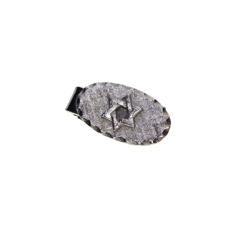 Tie Pin - Silver Tone Beautifully Designed Tie Pin with Magen David Star - ML3287