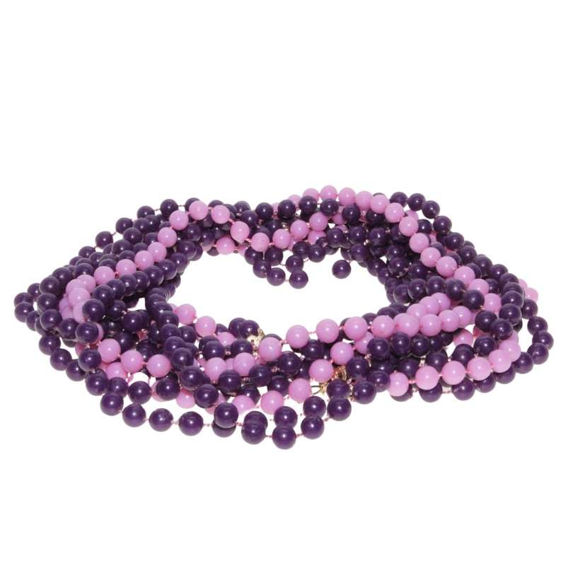Necklace - Gold Tone Clasp. Vintage Gatsby Style. Purple & Lilac Beads - ML3294