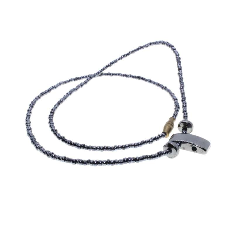 Necklace - Hematite Vintage Beaded Necklace - ML3302