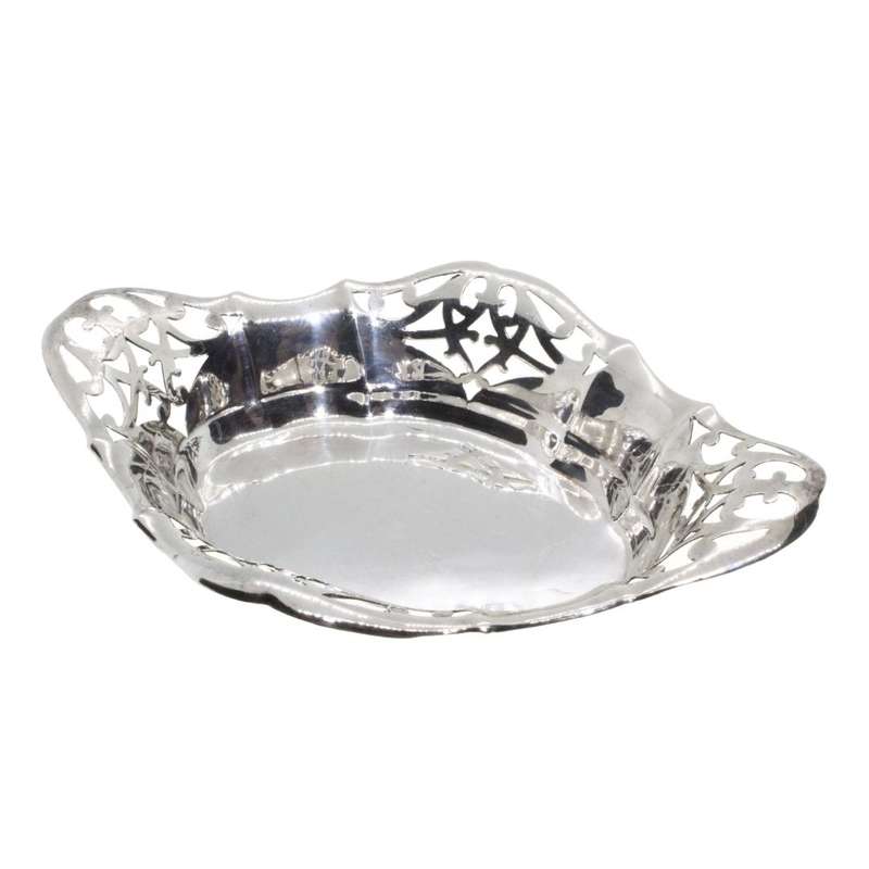 Antiques - EPNS Silver Plated BonBon Dish Lacy Design - ML3321