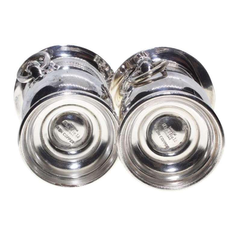 Antiques - Vintage Silver Plated  Lion Handle Toothpick Holders. Stamped Sheffield. - ML3323