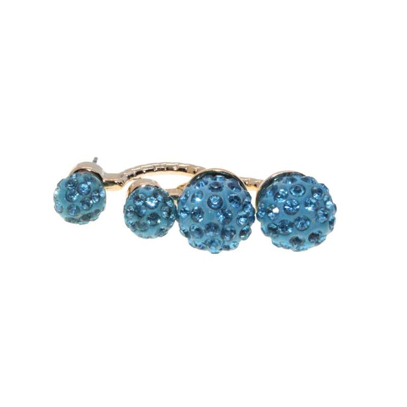 Earrings - EaShamballa Stud Earrings with Turquoise Rhinestones - ML3333