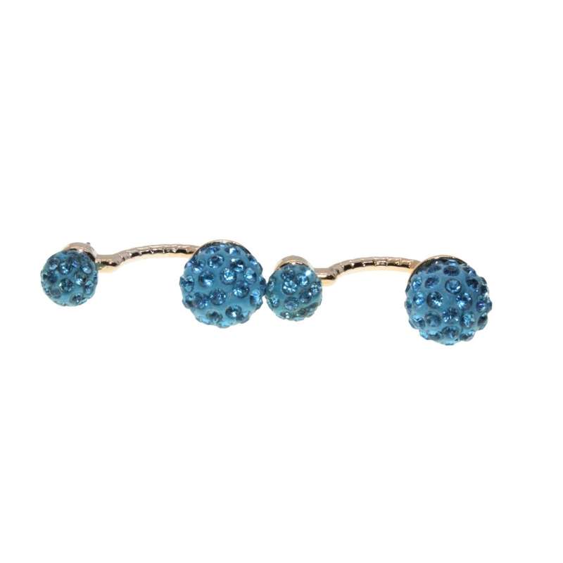 Earrings - EaShamballa Stud Earrings with Turquoise Rhinestones - ML3333