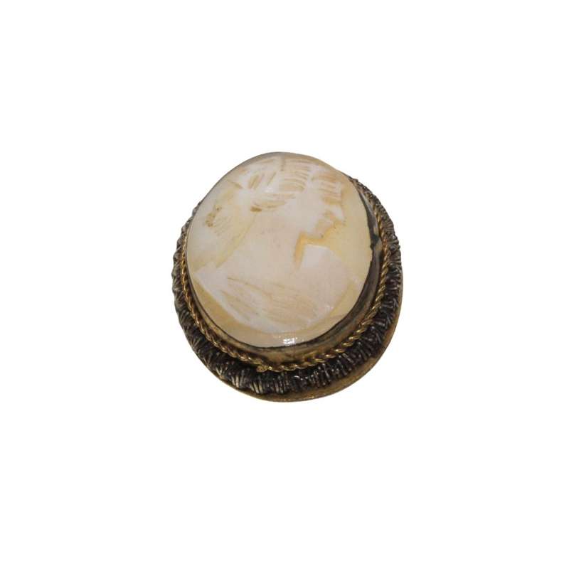 Brooch - Gold Tone Filigree Design. Lady Cameo - ML3355