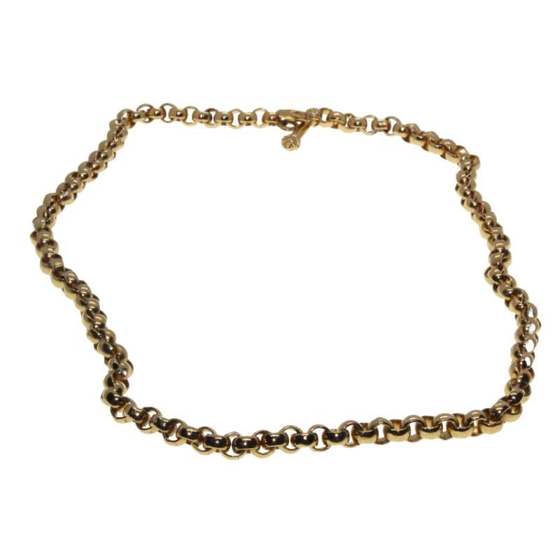 Necklace - Gold Tone Cuban Style Link Chain with T-Bar - ML3358