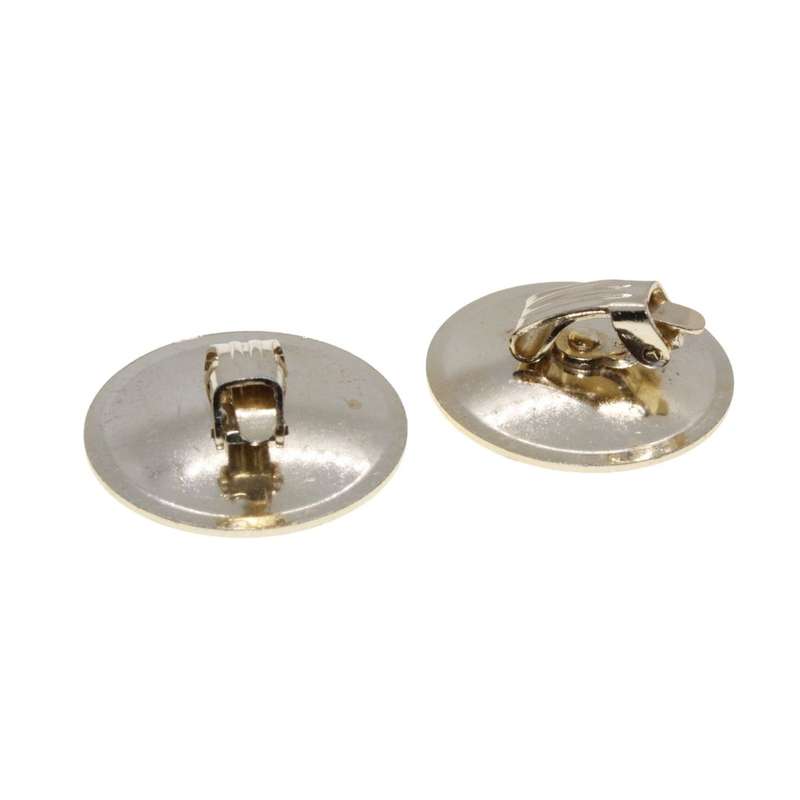 Earrings - Gold Tone Beautifully Round Indented Clip On Earrings - ML3363