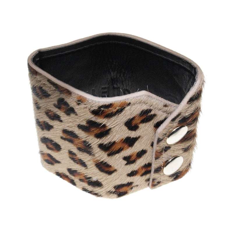Bangle - 100% Leather Bangle. Leopard Print. Faux Furr. Made in Italy. Sisley Branded - ML3366