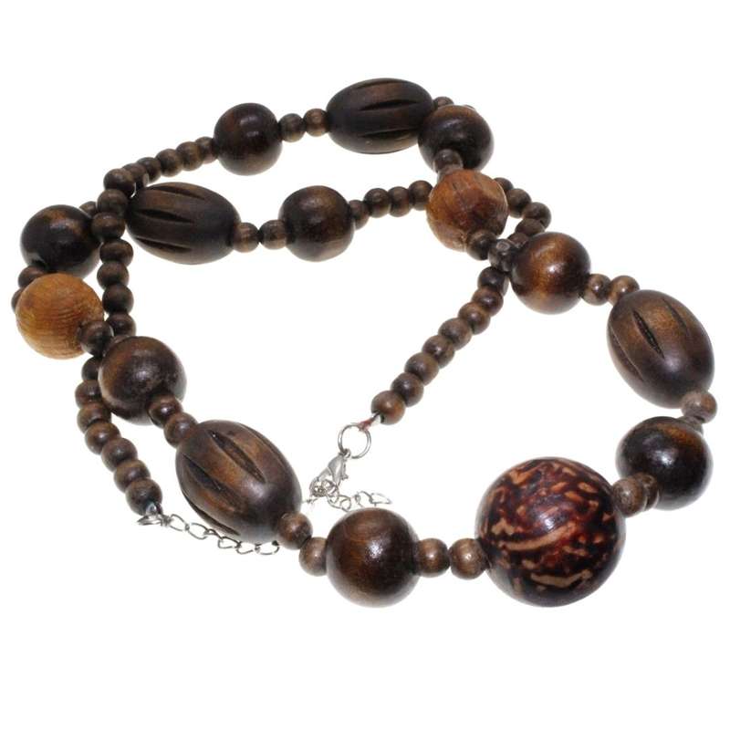 Necklace - Silver Tone Clasp. Beautiful African Chunky Beaded Statement Necklace - ML3367