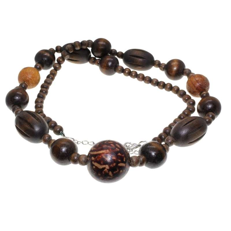 Necklace - Silver Tone Clasp. Beautiful African Chunky Beaded Statement Necklace - ML3367