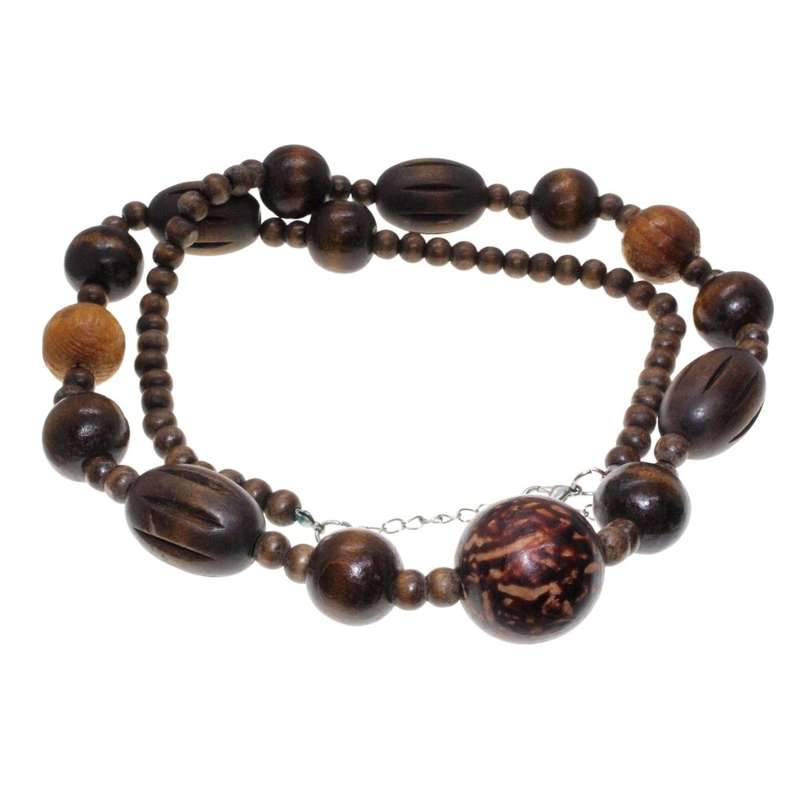 Necklace - Silver Tone Clasp. Beautiful African Chunky Beaded Statement Necklace - ML3367