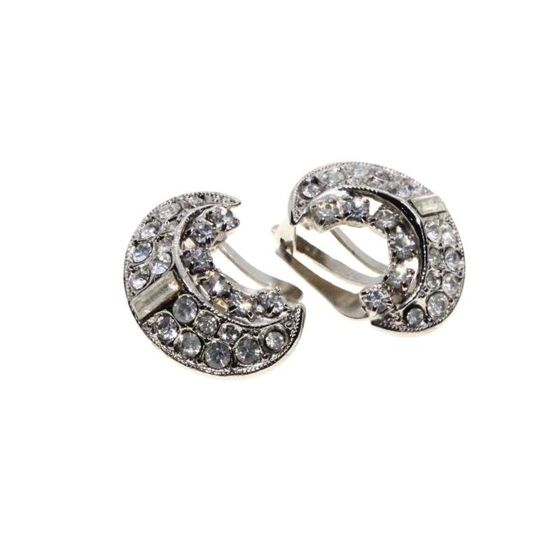 Necklace - Silver Tone Faux Diamond Necklace with matching Earrings - ML3377