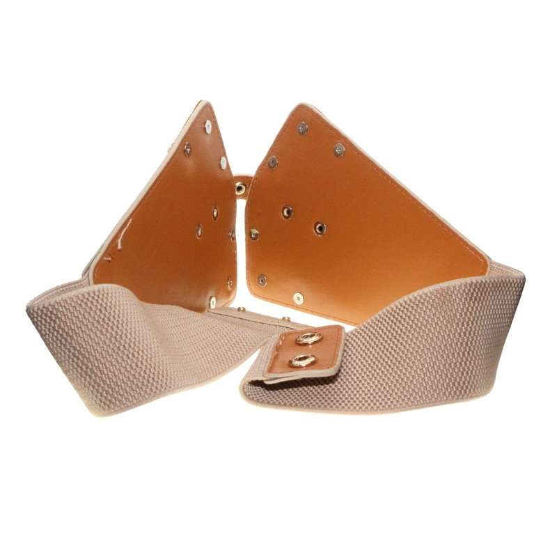 Belt - Gold Tone Chunky Statement Belt. Stretchy Expandable Strap - ML3392