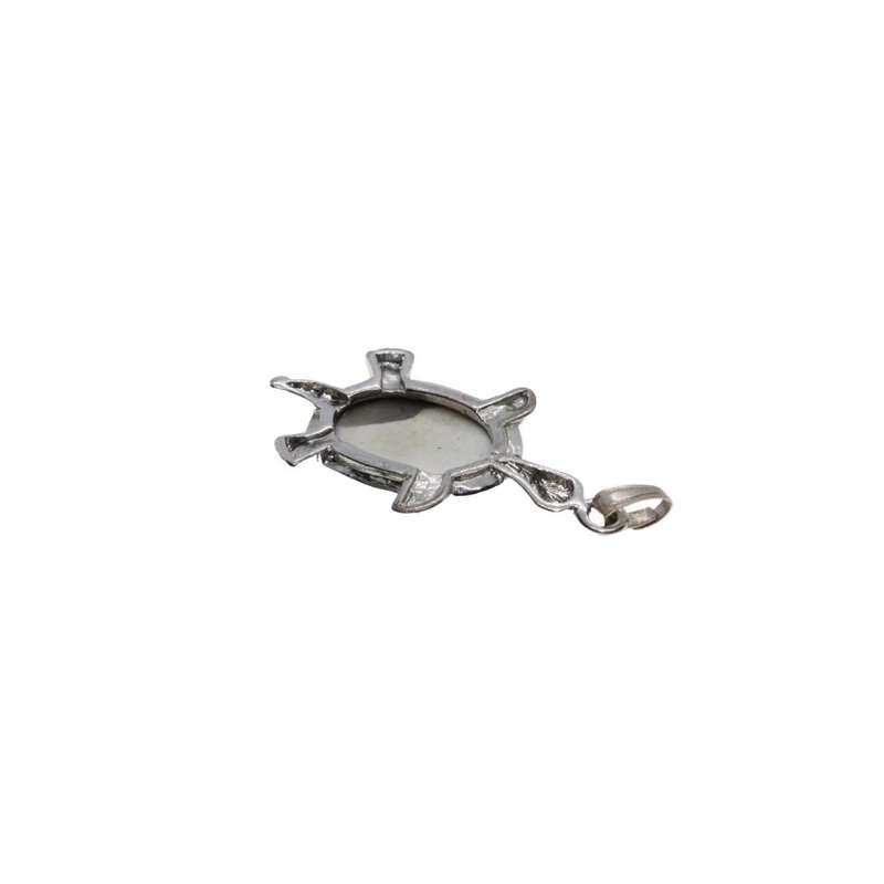 Pendant - Silver Tone Sea Turtle Pendant with a Tropical Paua Shell - ML3413