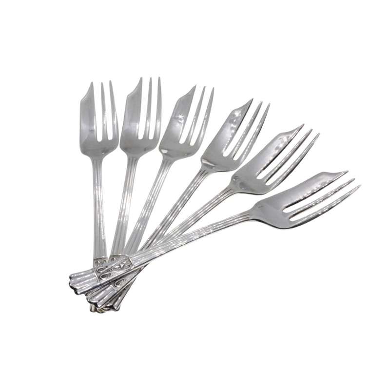 Cake Forks - Vintage EPNS Forks x 6. Pastry Lifter. Made in England. Original box (worn) - ML3426