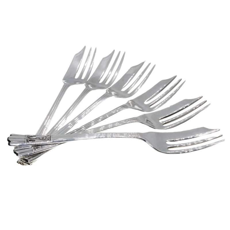 Cake Forks - Vintage EPNS Forks x 6. Pastry Lifter. Made in England. Original box (worn) - ML3426