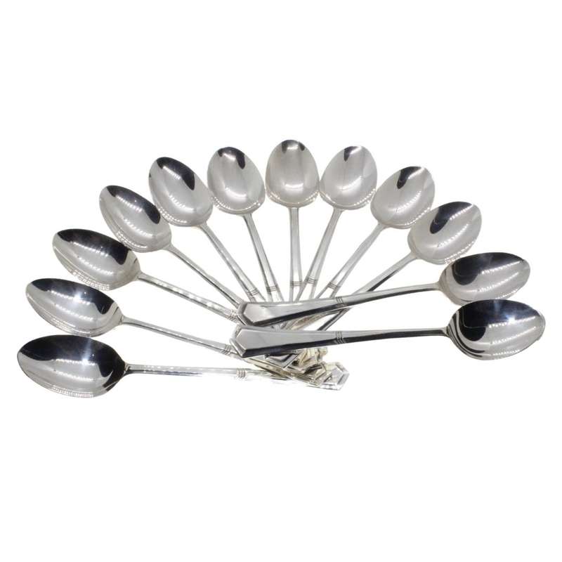 Coffee Spoons - Vintage 12 Angora Silver Plated Coffee Spoons made In England. Original Box - ML3427