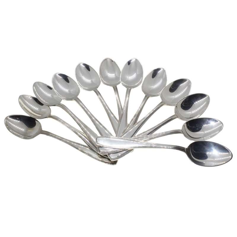 Coffee Spoons - Vintage 12 Angora Silver Plated Coffee Spoons made In England. Original Box - ML3427