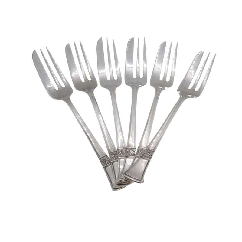 Spoons -Angora Silver Plated  6 Coffee 6 Cake Forks. Made in England. In original Box - ML3429