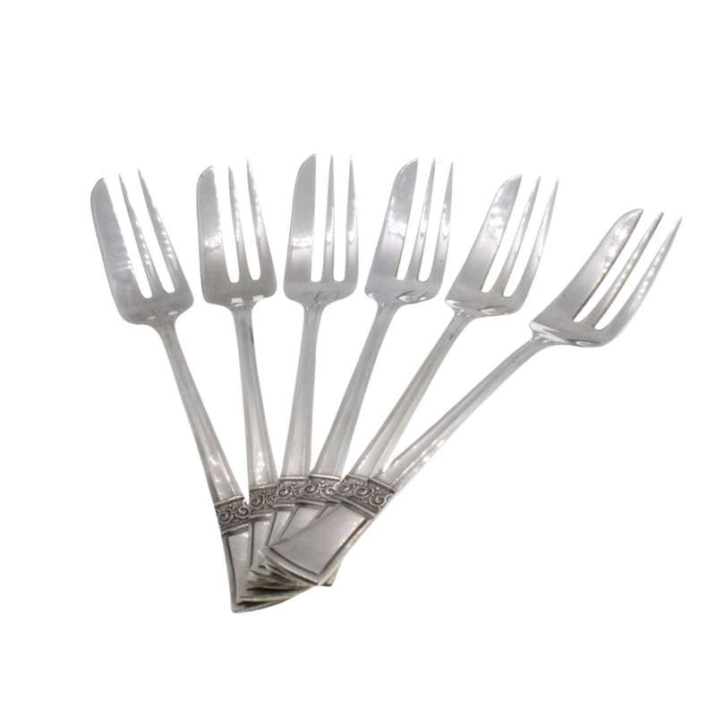 Spoons -Angora Silver Plated  6 Coffee 6 Cake Forks. Made in England. In original Box - ML3429