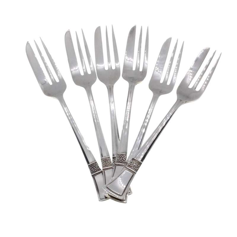 Set -  Vintage Angora Silver Plated 7 Piece Scone Cutlery Set made in England - ML3431