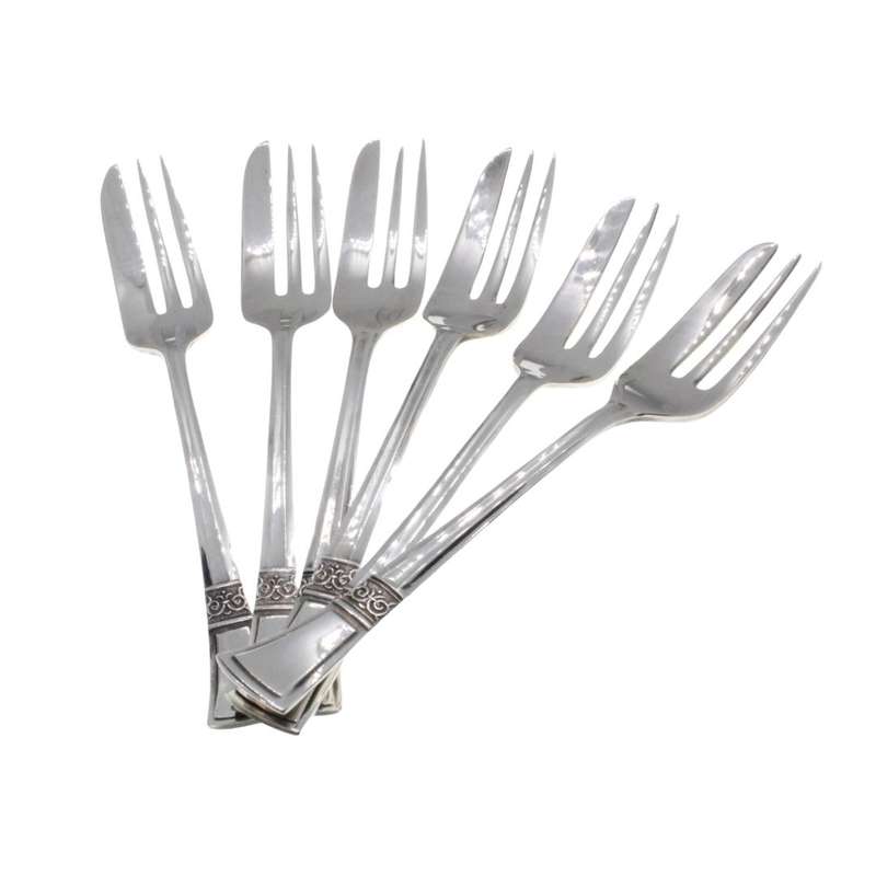 Set -  Vintage Angora Silver Plated 7 Piece Scone Cutlery Set made in England - ML3431