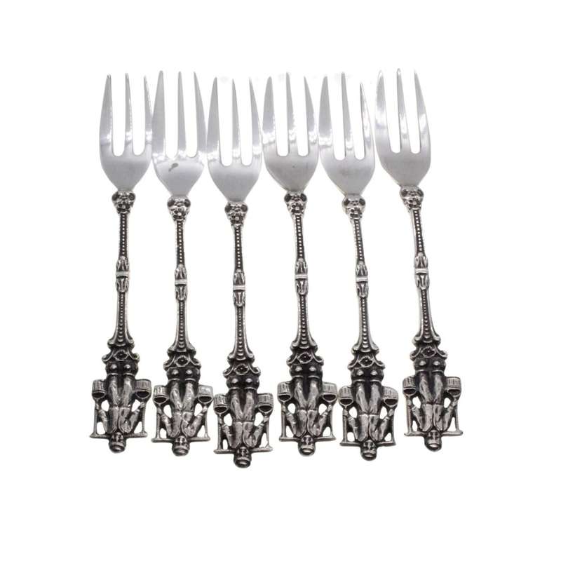 Dessert Forks - 6 x Holland Dessert Forks. Stamped Silfor. - ML3433