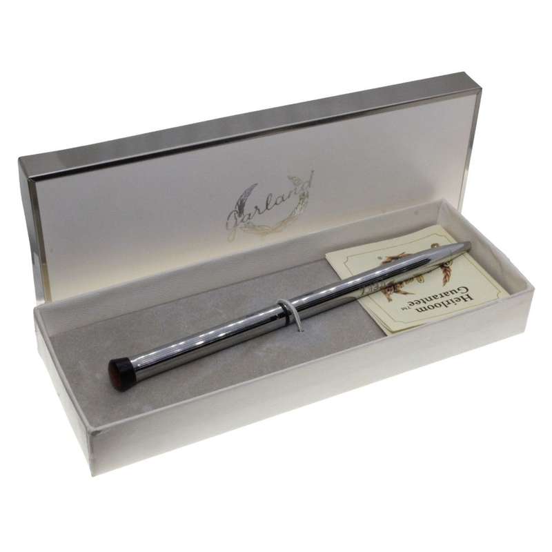 Pen -  Vintage Garland Ballpoint Twist Black Pen - Silver Tone used for Advertising - ML3436