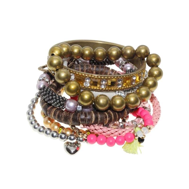 Bracelets - Assorted Fun Pack Beaded and other Bracelets. Various styles and colours x 10 - ML3440