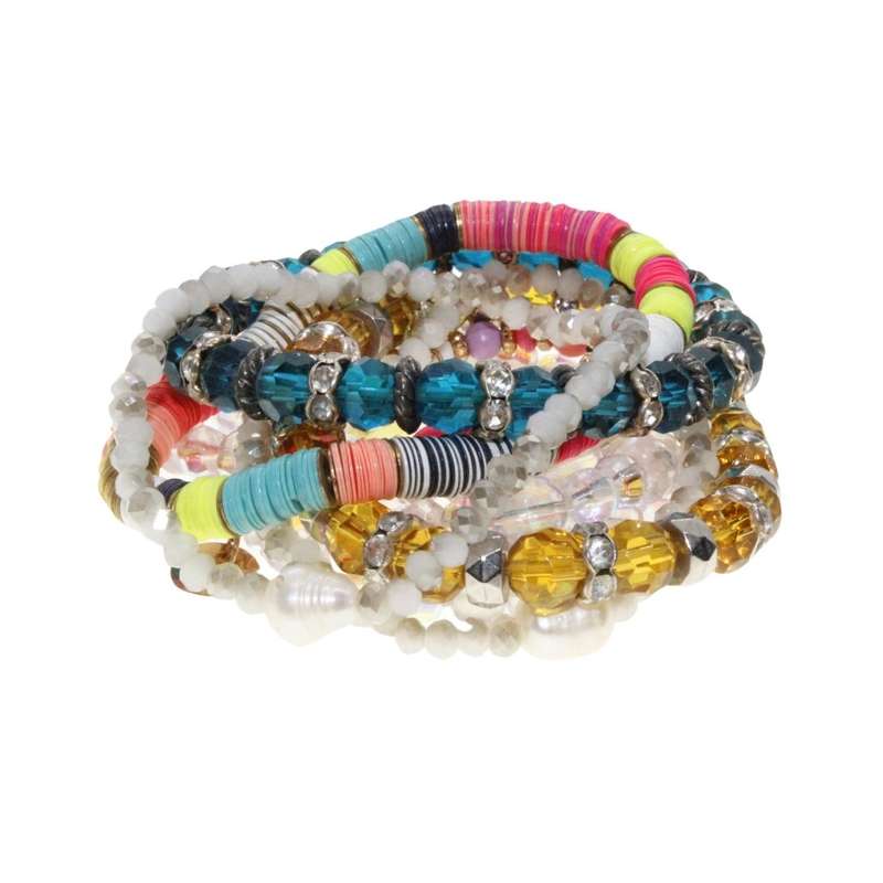 Bracelets - Bling Pack Beaded Pack. Different colours, shapes and size Bracelets. x 10 - ML3442