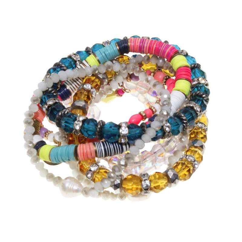 Bracelets - Bling Pack Beaded Pack. Different colours, shapes and size Bracelets. x 10 - ML3442