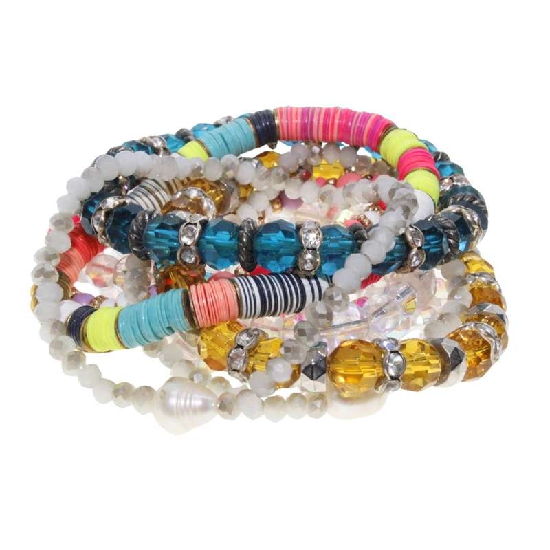 Bracelets - Bling Pack Beaded Pack. Different colours, shapes and size Bracelets. x 10 - ML3442