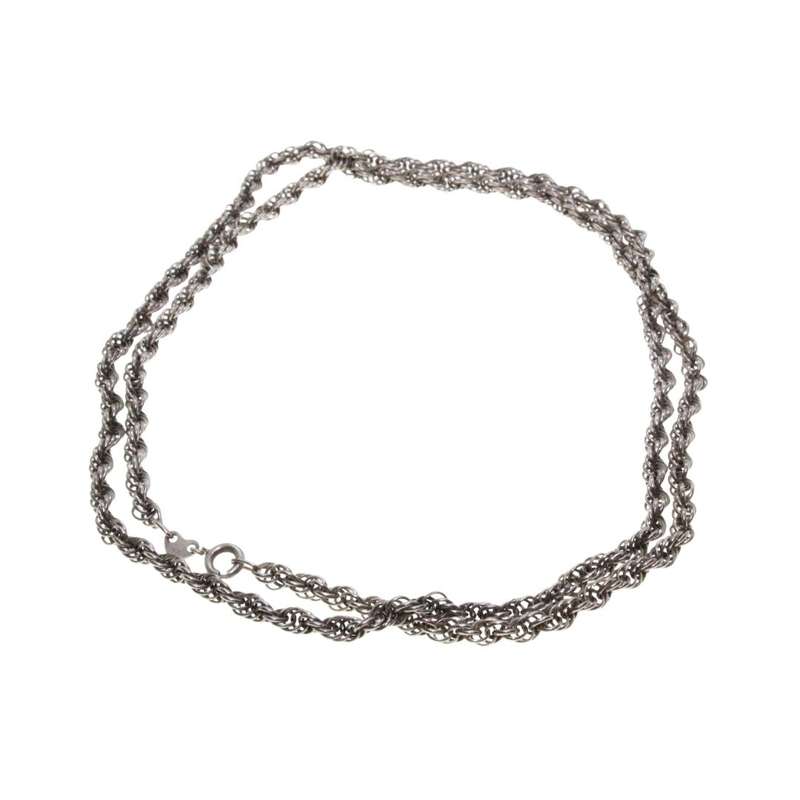 Necklace - 925 Silver Rope Chain . Made in Italy - ML3453