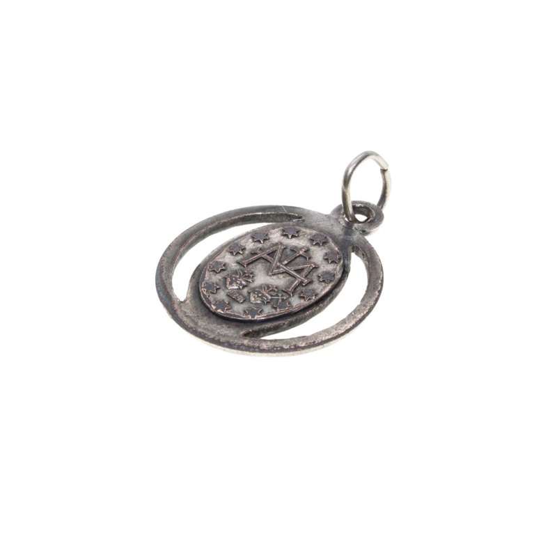 Pendant - Vintage SIlver Tone Miraculous Medal. Italy Stamped - ML3470