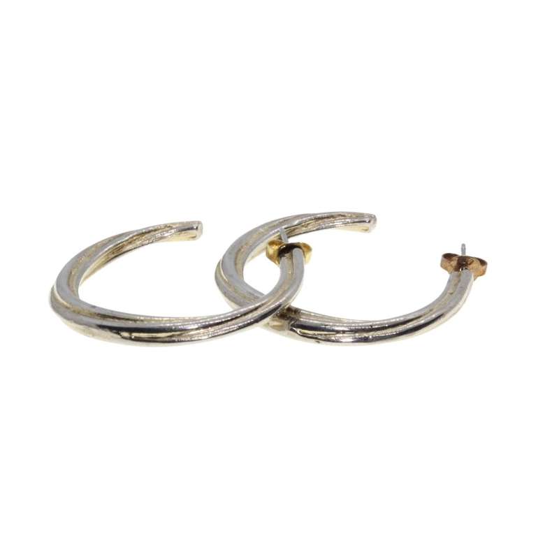 Earrings - Vintage Gold Tone Twisted Hoops. For Pierced Ears - ML3482