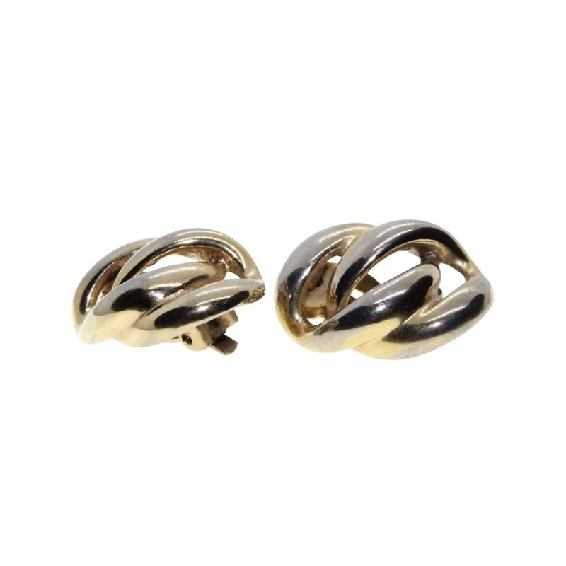 Earrings - Vintage Gold Tone Intertwined Earrings. Clip Ons - ML3484