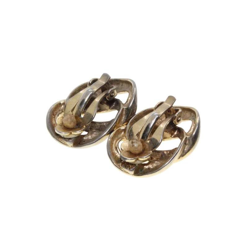 Earrings - Vintage Gold Tone Intertwined Earrings. Clip Ons - ML3484