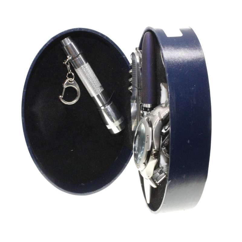 Watch - Gift Set. Digitime Watch. Silver Strap, Torch, Knife & Pen - ML3498