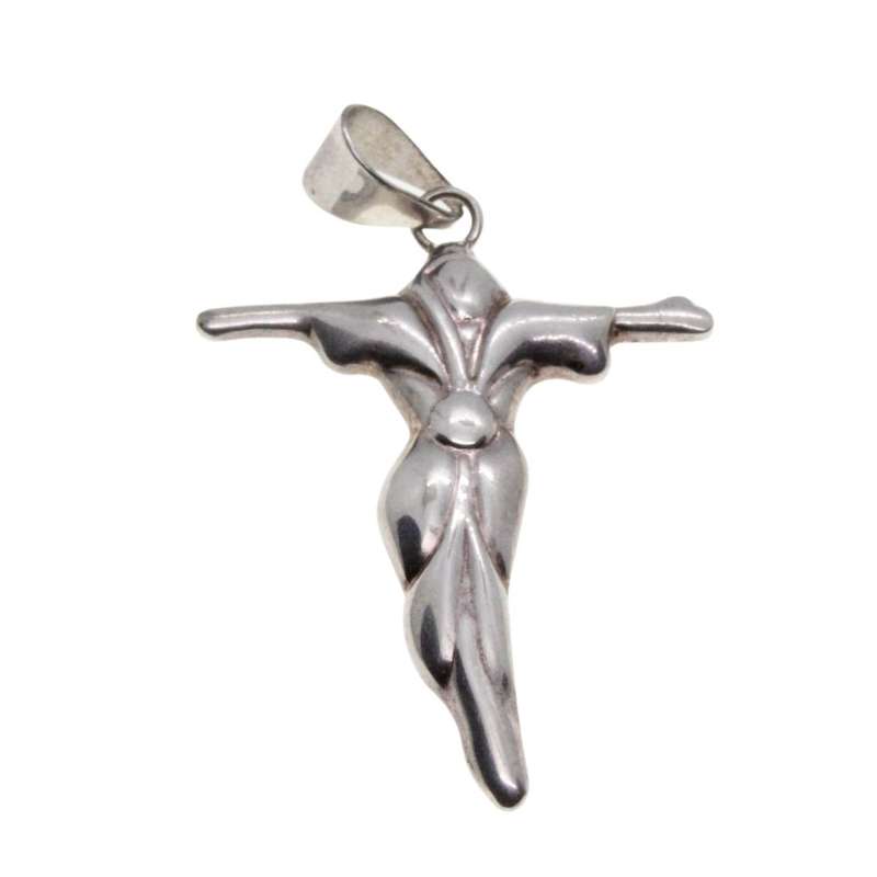 Pendant - 925 Silver. Made in Italy. Jesus on the Cross Design - ML3500