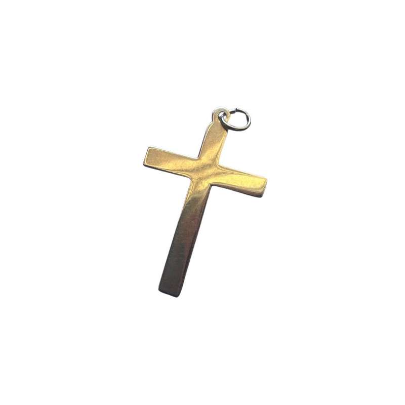 Pendant - Vintage 9ct Gold Straight Cross Pendant - ML3503