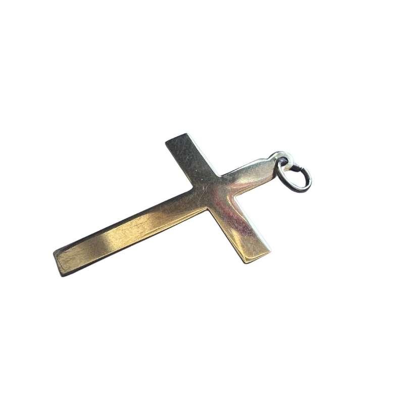 Pendant - Vintage 9ct Gold Straight Cross Pendant - ML3503