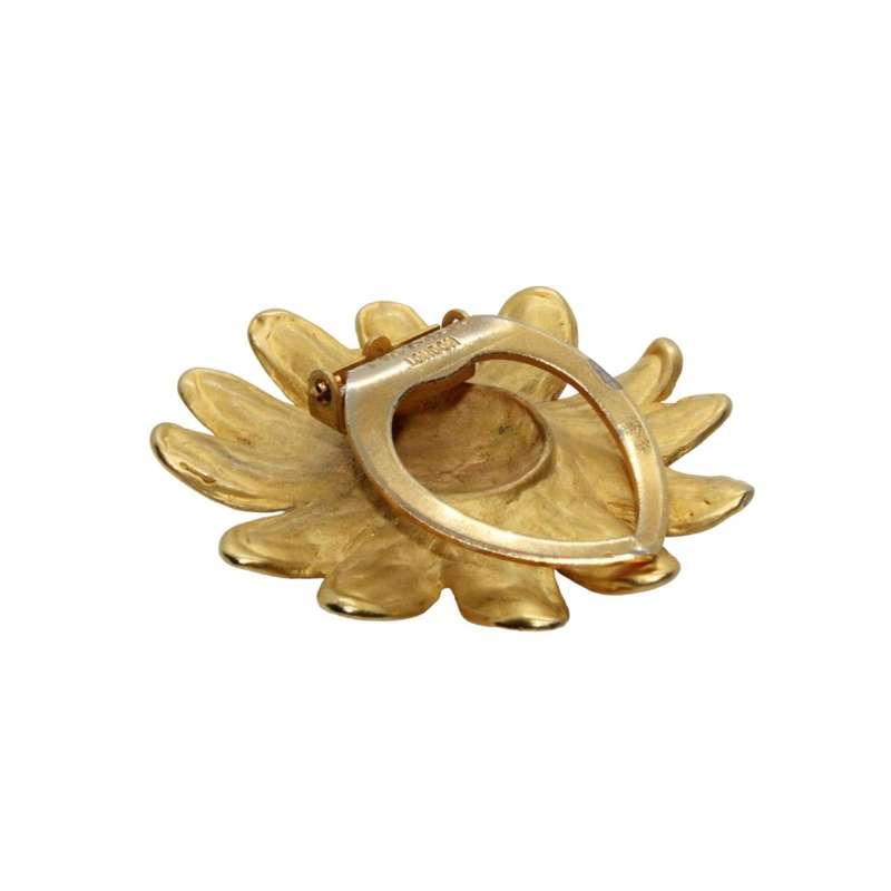 Scarf Clip  -  Vintage Gold Tone Metal Sunflower Scarf Clip - ML3533