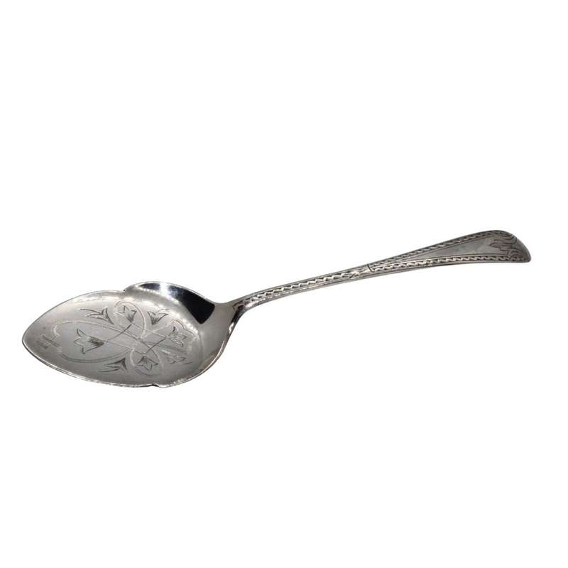 Antiques & Collectables -Antique Engraved Detail.Silver Plated. Jam/Dessert Spoon.Hallmarked UK -...