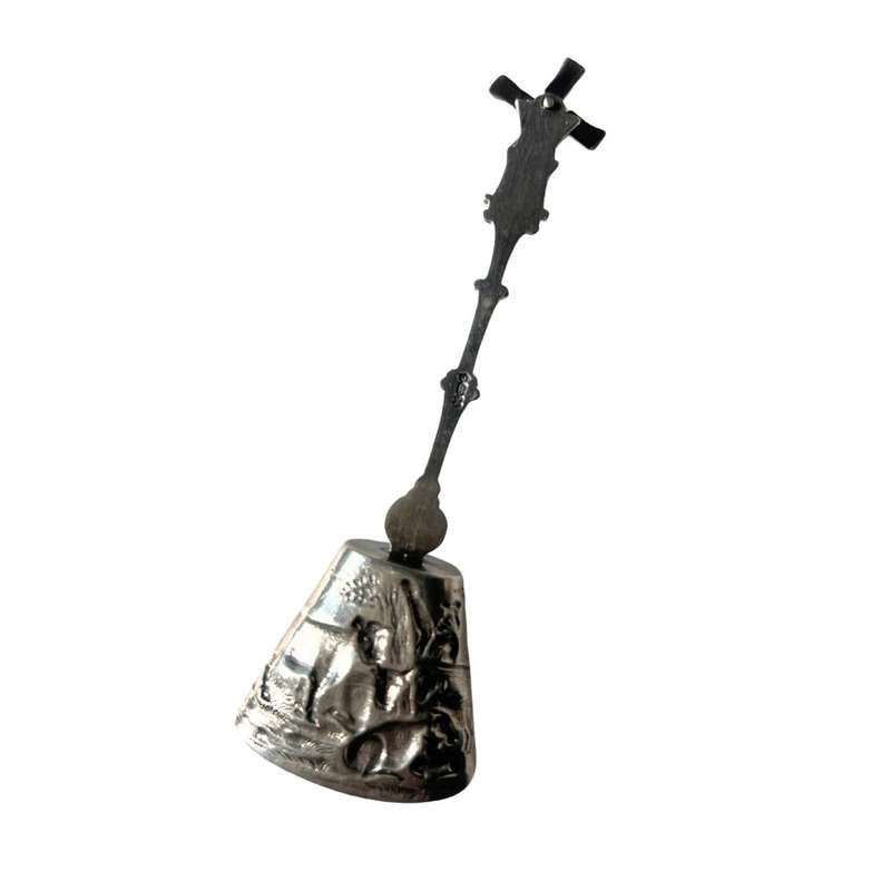 Antiques - Vintage Dutch Silver Plated Sugar Scoop with Moving Windmill - ML3565