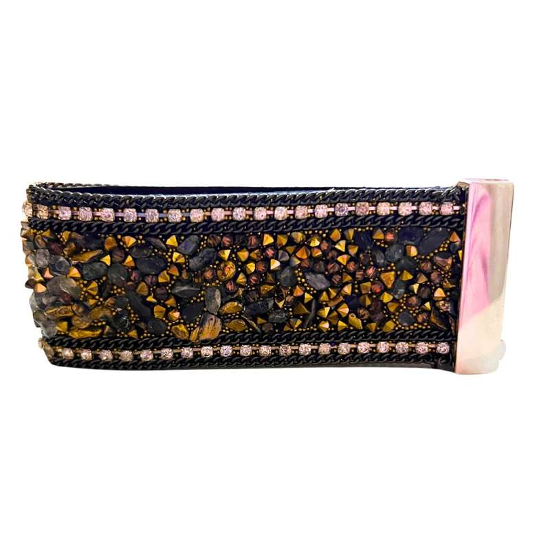 Bracelet - Silver tone autumn colour stones & rhinestones. Magnetic Clasp - ML3598