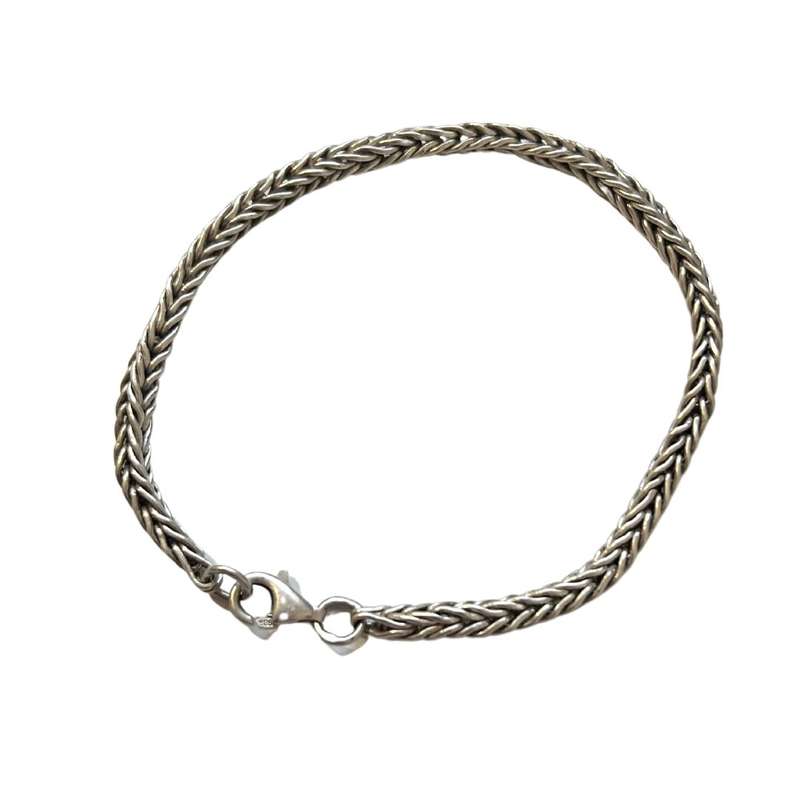 Bracelet - Vintage 925 Silver Braided Rope Chain - ML3602